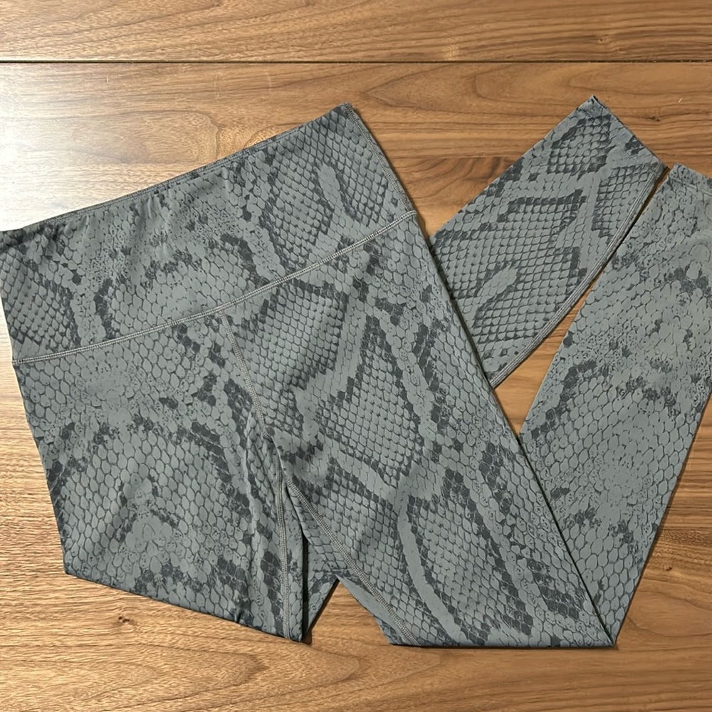 Varley Gray Snake Print Leggings